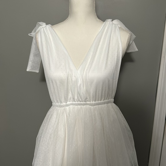 Tessa Tiered Tulle Tank Dress- White- Medium - Picture 4 of 10